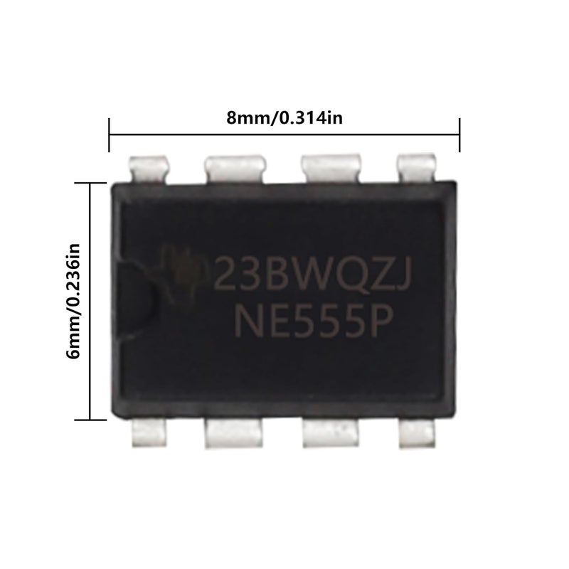DORHEA 50Pcs NE555 Timer IC NE555P 8-Pin with Machined Contact Pins NE555P IC Chip Single Precision Timer - Image 2